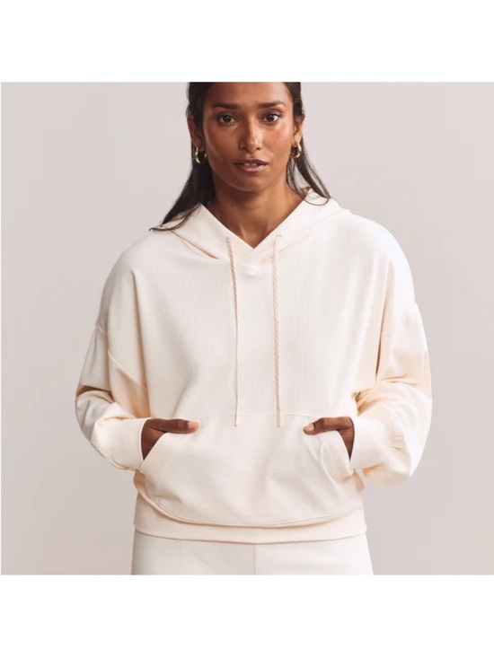 RHONE Tops - Rhone Ripple Hoodie Relaxed RippleKnit hoodie Cream Sz L